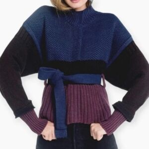 Wildfox Size XS barb knit sweater block waist tie cardigan white Free Shipping